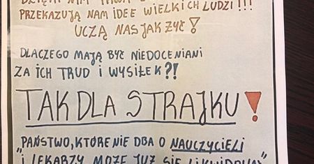 Strajk nauczycieli. W sieci rozchodzi się plakat uczniów