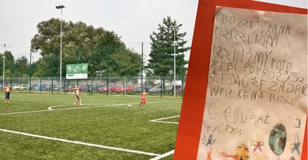 Urocza kartka przedszkolaków. Dzieci poprosiły o udostępnienie boiska