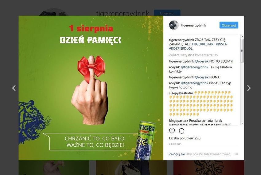 Kampania Tigera na Instagramie oburzyła tysiące internautów