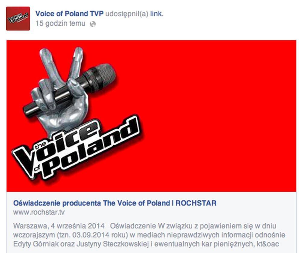 The Voice of Poland
Fotografia: screen z Facebook.com