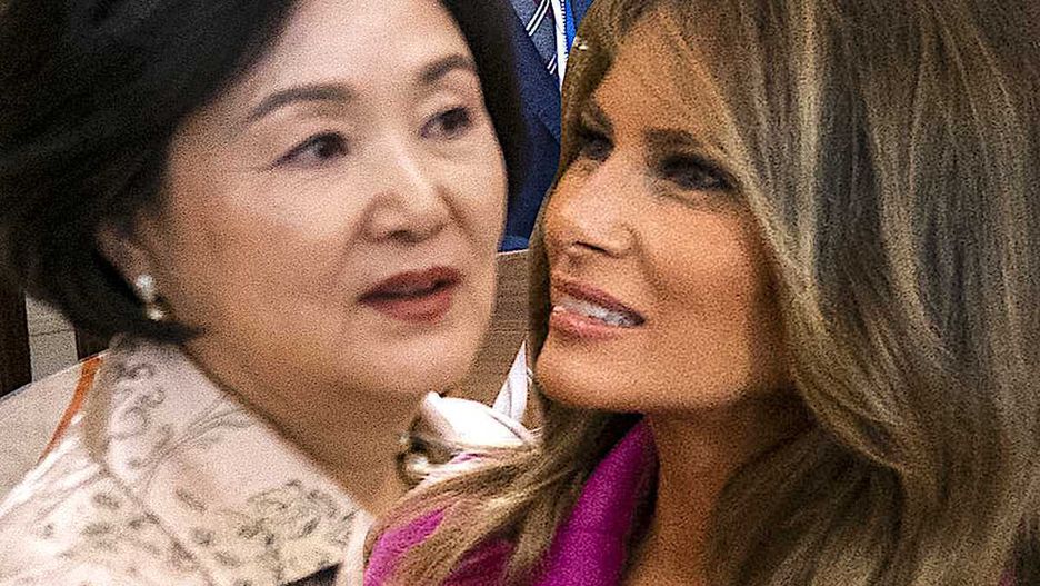 Kim Jung-sook i Melania Trump na spotkaniu