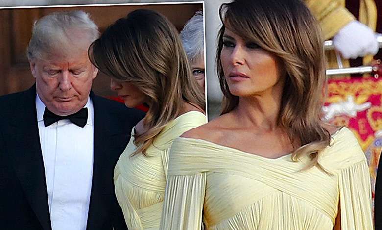 Melania Trump żółta sukienka Londyn