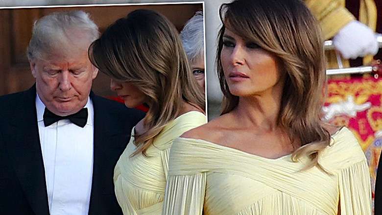 Melania Trump żółta sukienka Londyn