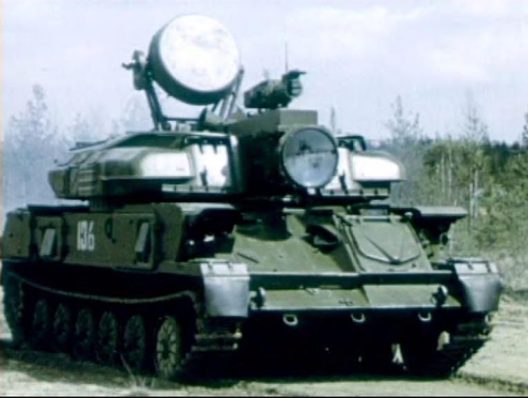Zestaw Sanguine na podwoziu zestawu przeciwlotniczego ZSU-23-4 "Szyłka" 