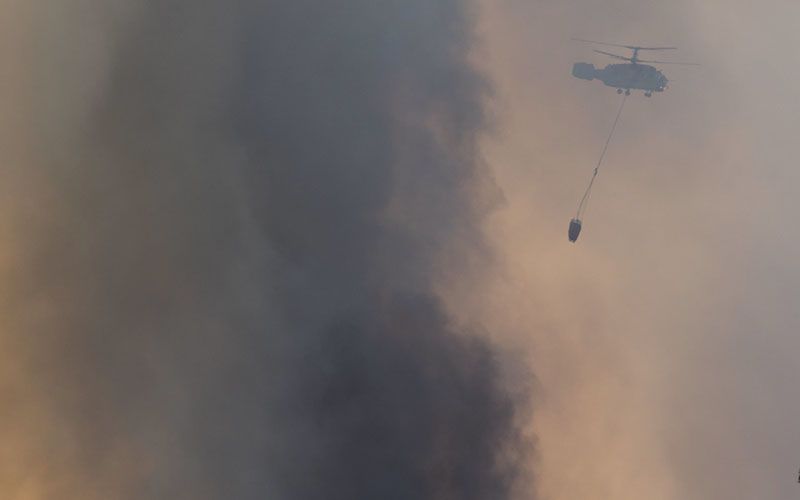Śmigłowiec, który gasił płonący las, runął na ziemię w Portugalii