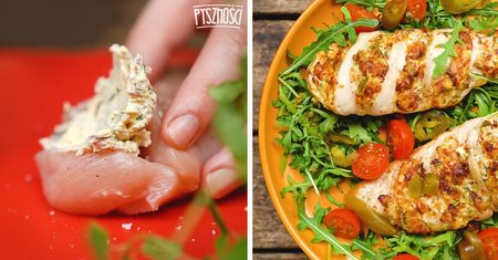 Kurczak hasselback z kremowym nadzieniem, boczkiem i jalapeno