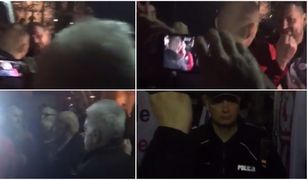 Tego nie pokazali w TVP. Przepychanki na Krakowskim Przedmieściu podczas przemówienia prezesa PiS