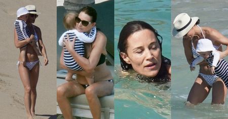 Pippa Middleton zażywa słonecznych kąpieli na rajskich wakacjach z synkiem, mężem i rodzicami (ZDJĘCIA)