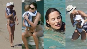 Pippa Middleton zażywa słonecznych kąpieli na rajskich wakacjach z synkiem, mężem i rodzicami (ZDJĘCIA)