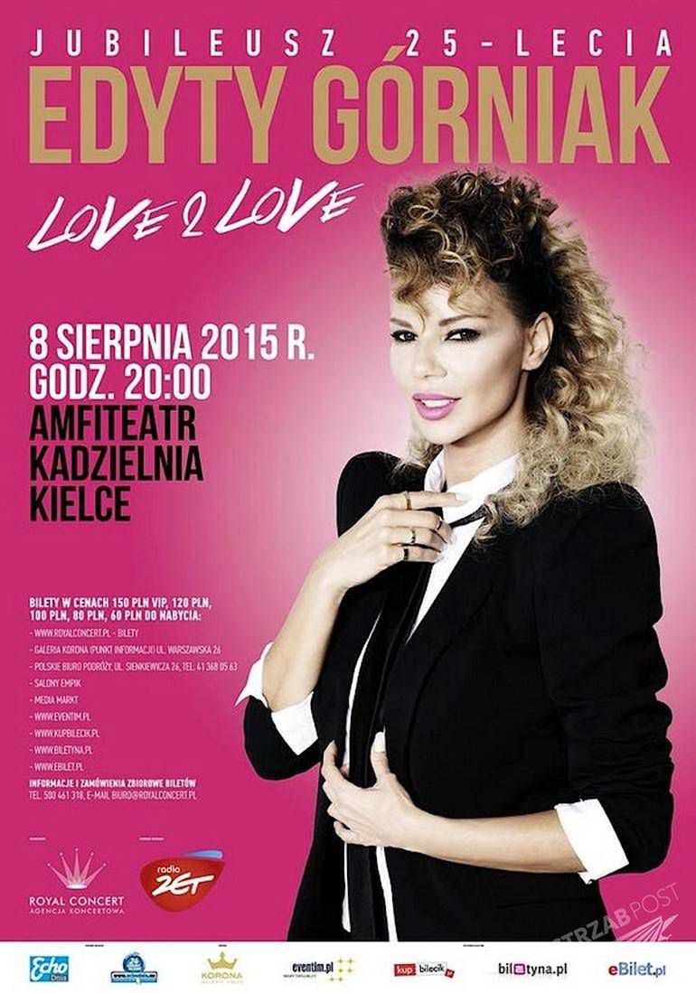 Koncert Edyty Górniak w Kielcach 8 sierpnia 2015. Ile kosztują bilety? Od 60 do 150 złotych