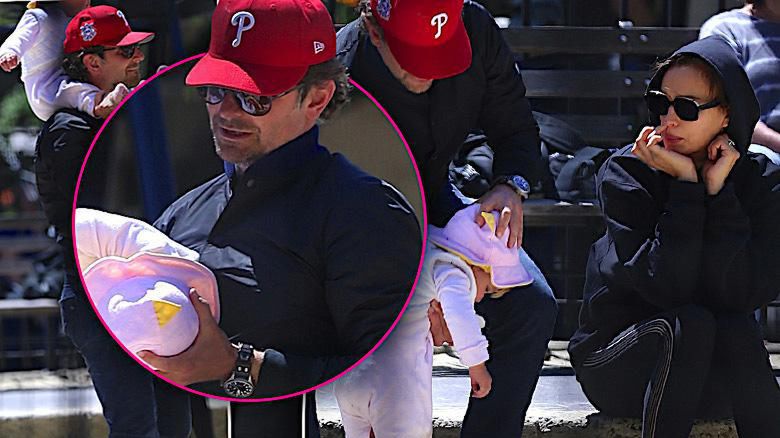 Bradley Cooper i Irina Shayk z córką Leą w parku