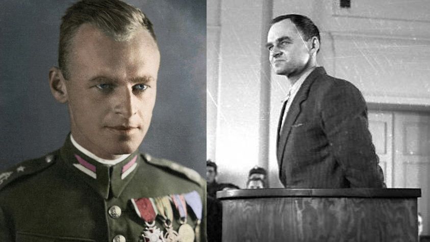 Witold Pilecki przed wojną i podczas pokazowego procesu w 1948 r.