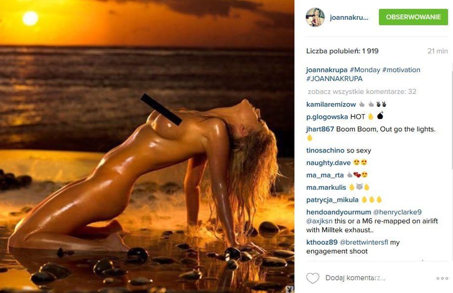 Naga Joanna Krupa na Instagramie