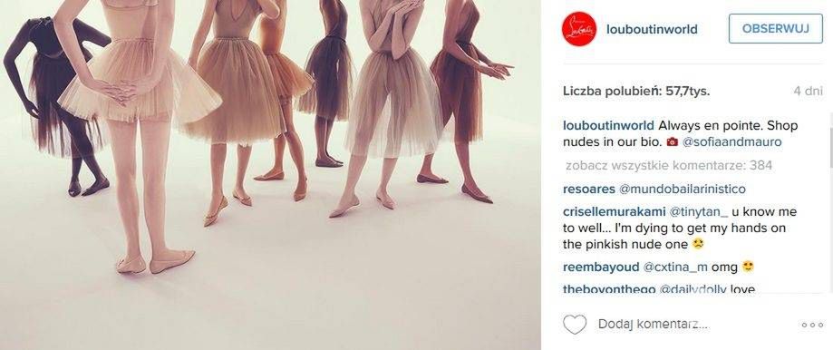 Baleriny Christian Louboutin teraz możesz kupić, dopasowując je do swojej karnacji (fot. Instagram)