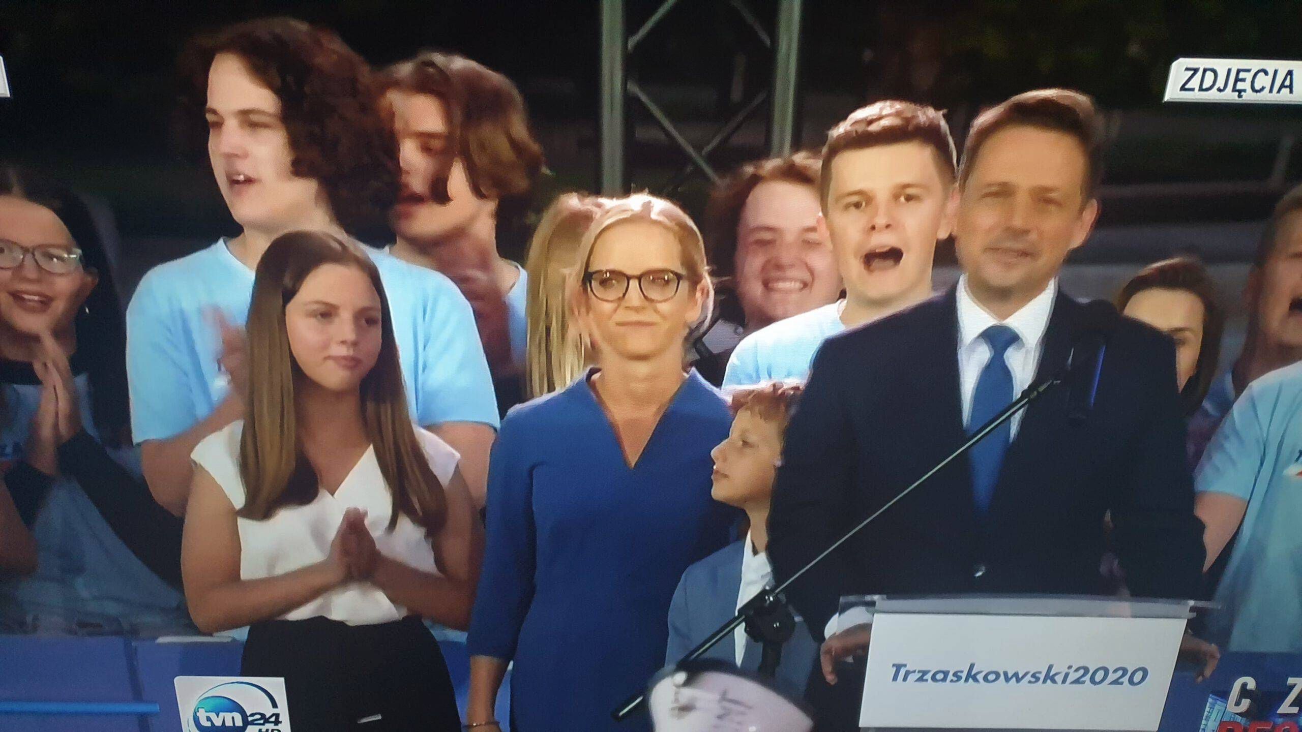 Rafał Trzaskowski, wieczór wyborczy - screen TVN24