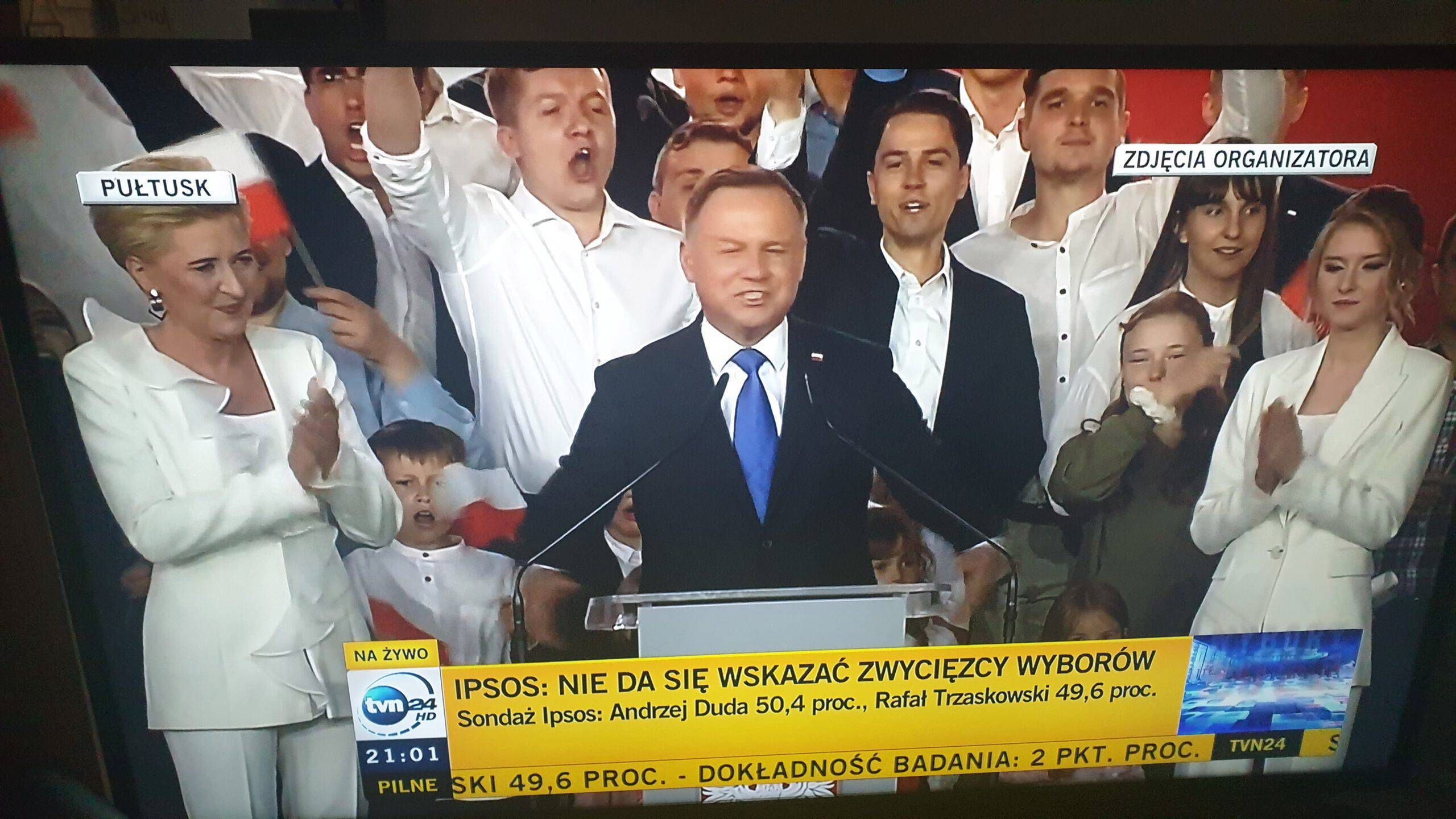 Andrzej Duda, wieczór wyborczy - screen TVN24