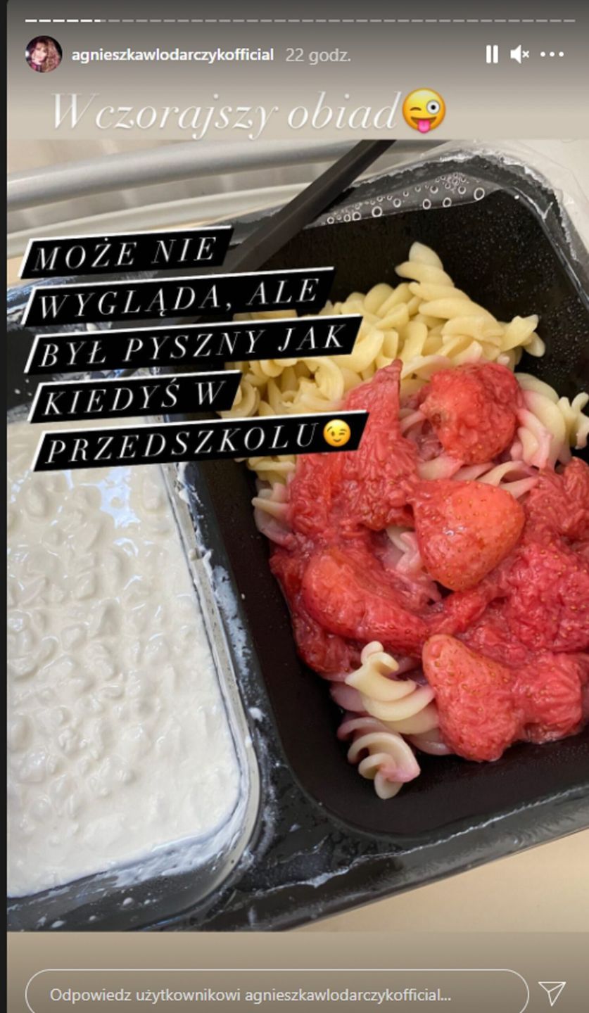 Agnieszka Włodarczyk pokazała szpitalne posiłki