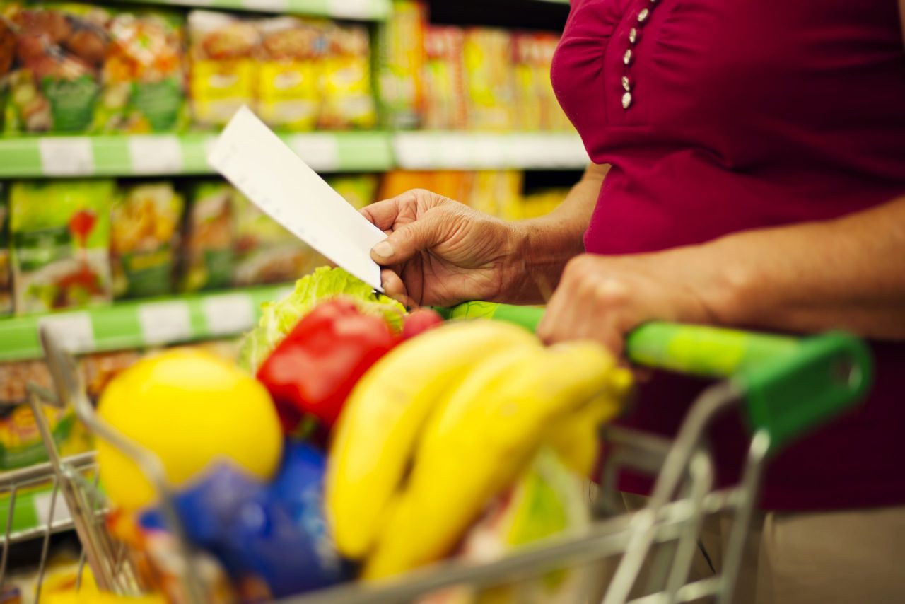 Close-up of shopping list