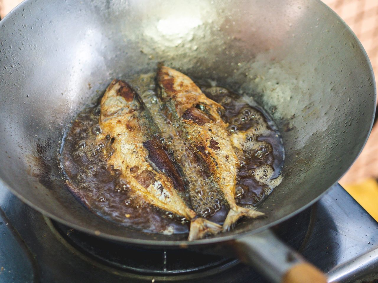 Thai traditional food Spicy deep fried Mackerels