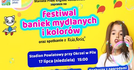 Festiwal Baniek Mydlanych i Kolorów na stadionie przy Okrzei w Pile