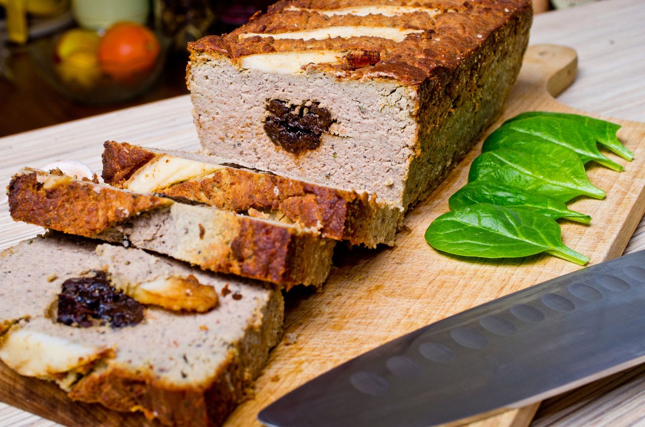 Traditional delicious pate stuffed with prunes