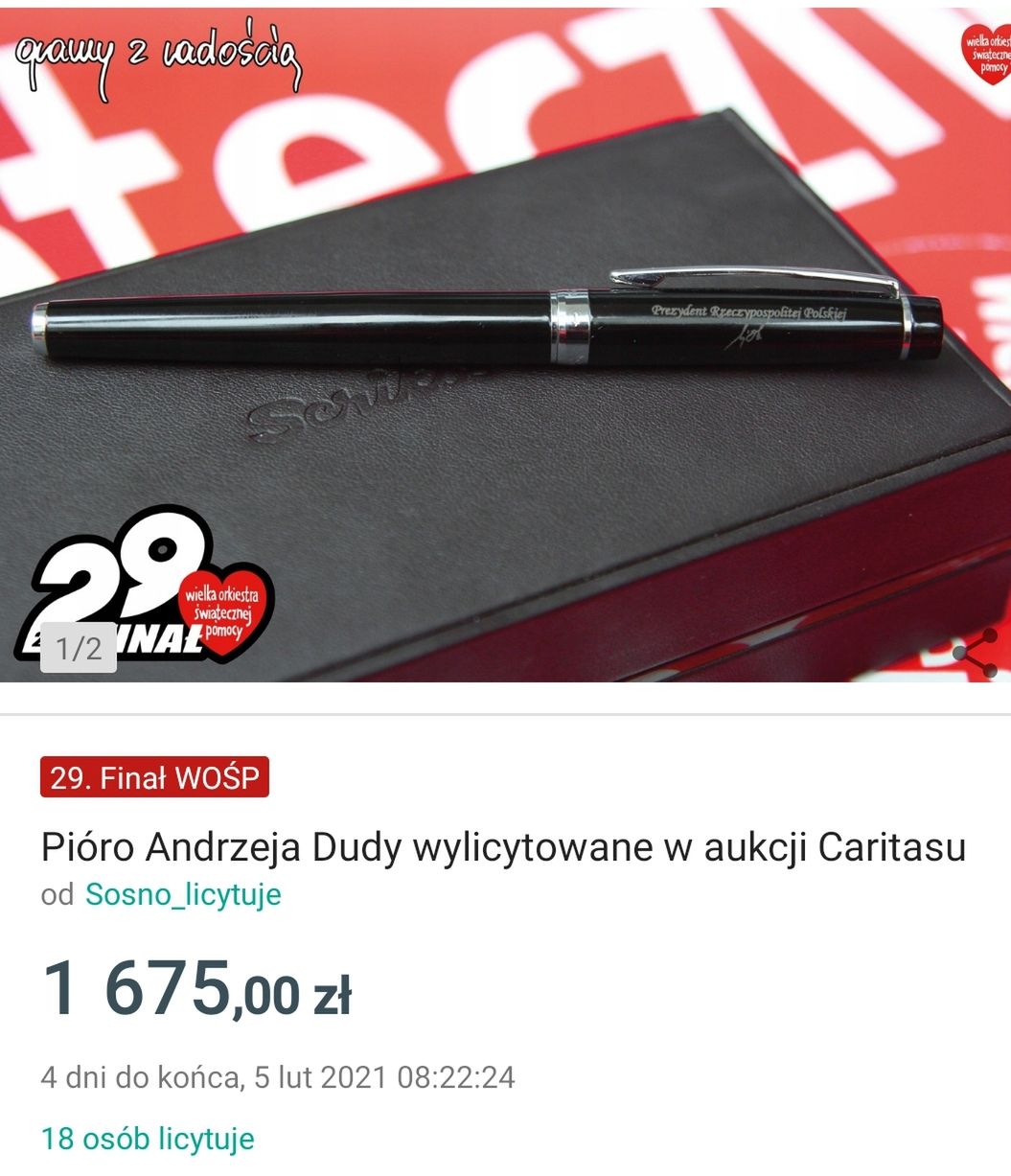 Prezydent Andrzej Duda - WOŚP 2021