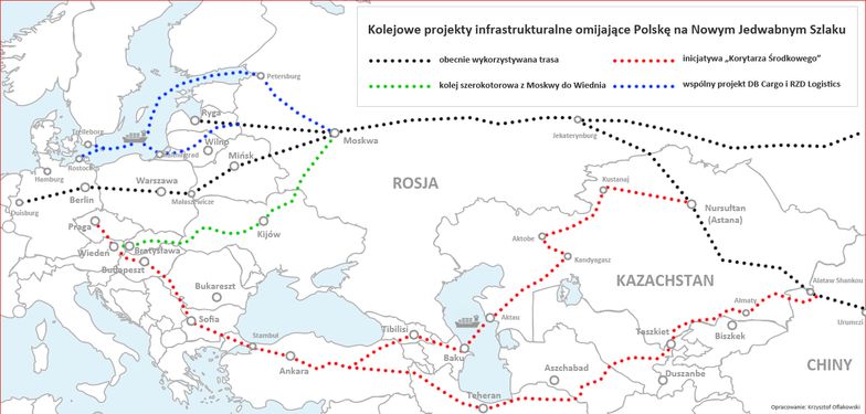 Realizowane są przynajmniej trzy wielkie projekty całkowicie omijające Polskę na Nowym Jedwabnym Szlaku