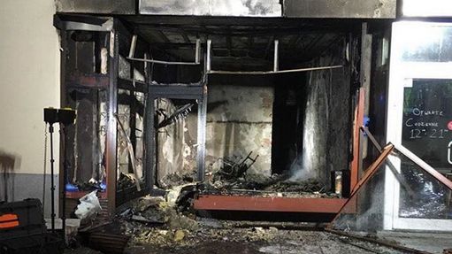 Całkowicie spłonął lokal usługowy