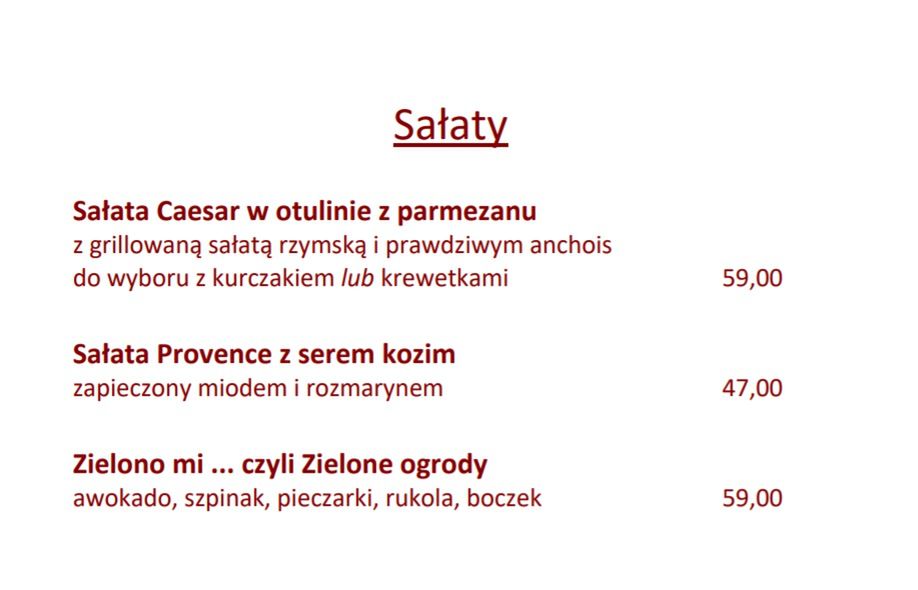 Menu Magdy Gessler