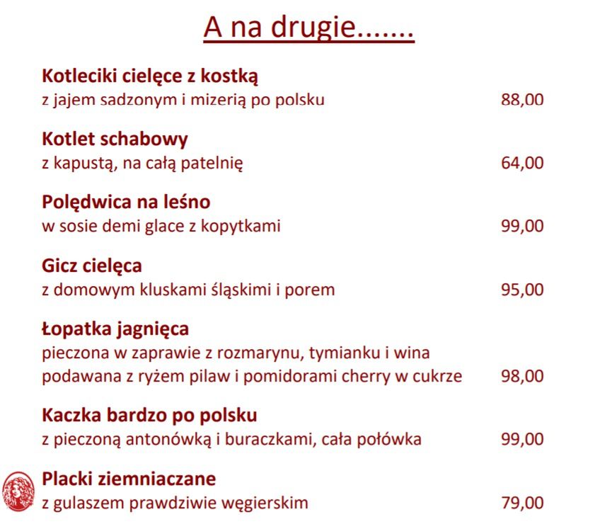 Menu Magdy Gessler
