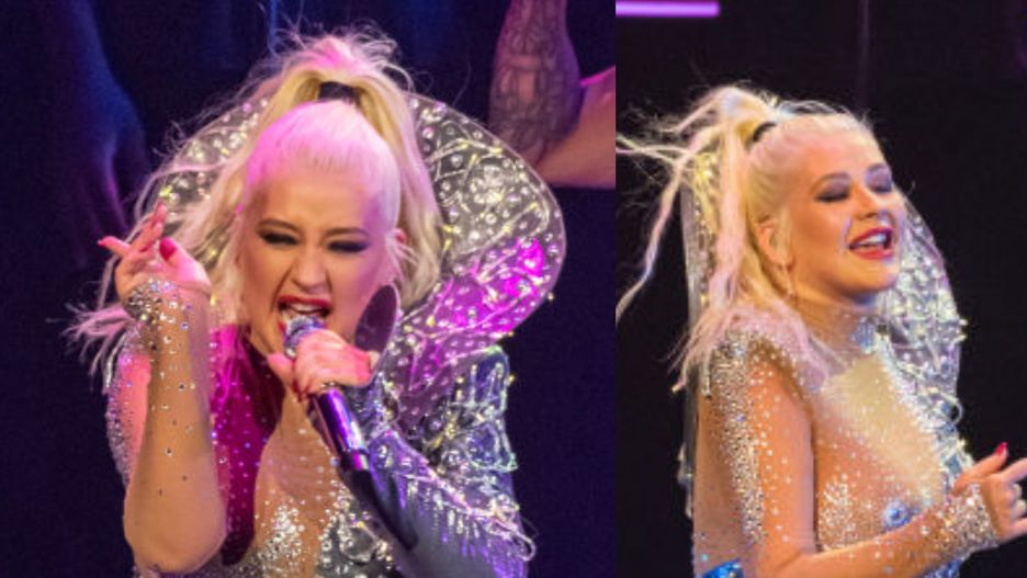 Christina Aguilera podczas występu w Dublinie