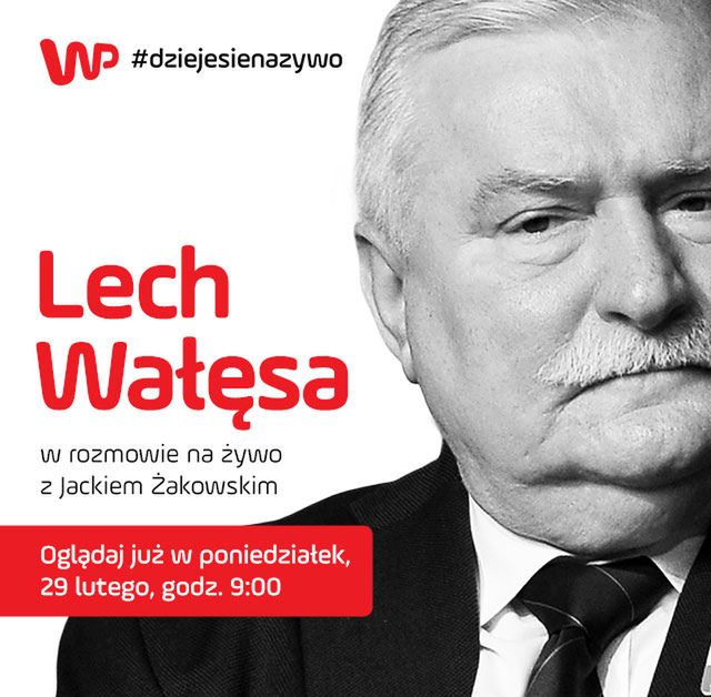 Lech Wałęsa w programie Wirtualnej Polski #dziejesienazywo