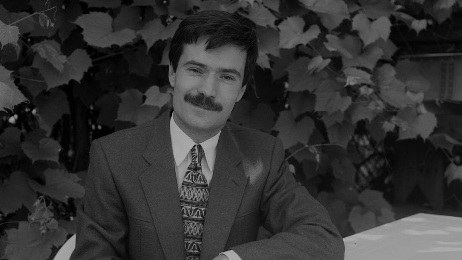 Warszawa. Krzysztof Leski, dziennikarz radiowy i telewizyjny oraz komentator polityczny, czerwiec 1996 r.