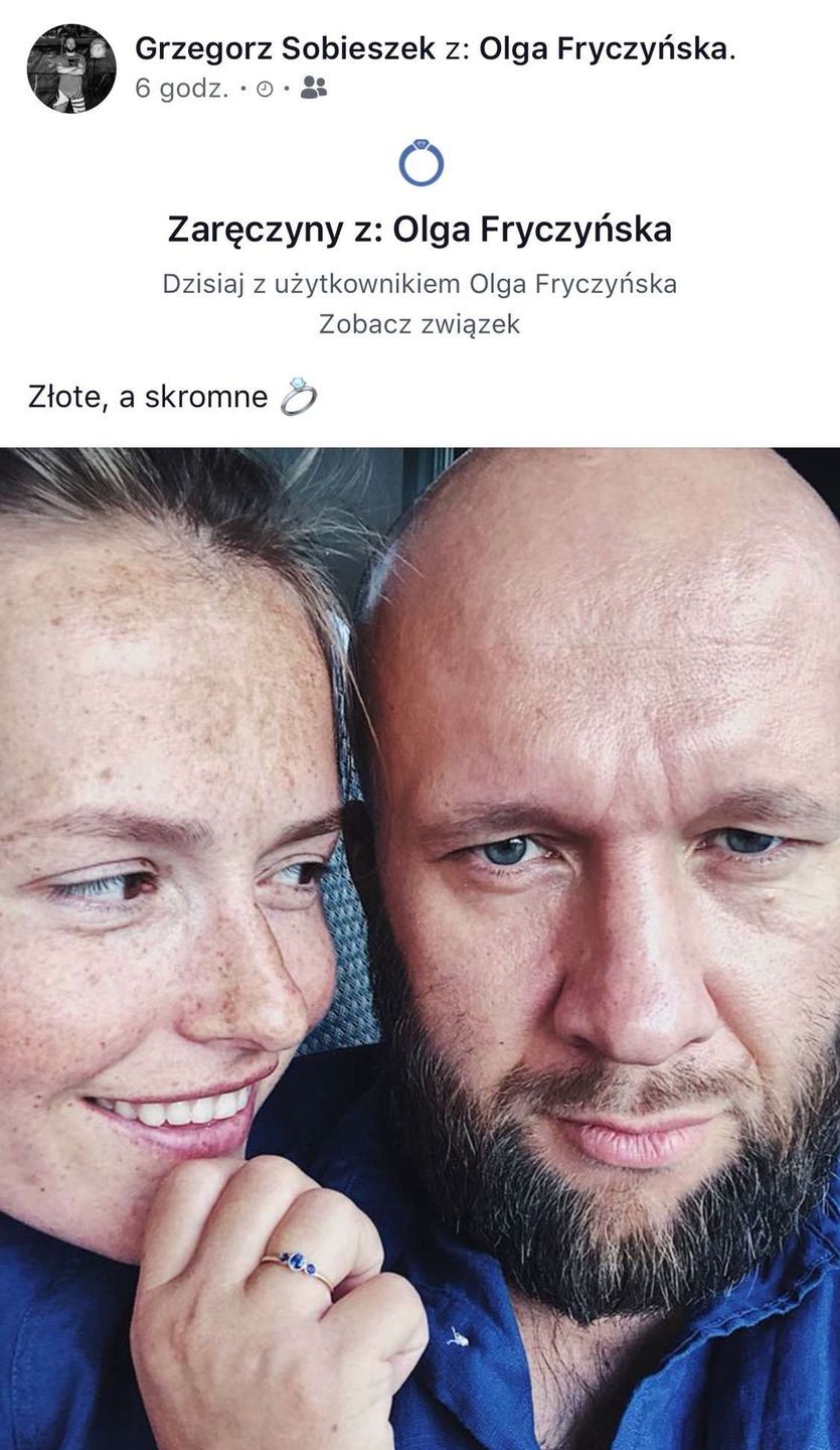 Olga Frycz i Grzegorz Sobieszek zaręczyli się