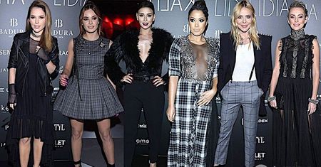 Gwiazdy w mrocznych stylizacjach na pokazie Lidii Kality: Paulina Sykut, Natalia Szoreder, Klaudia Halejcio, Maja Sablewska