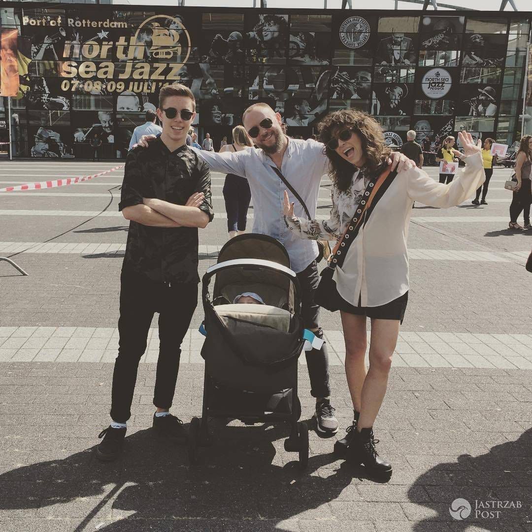 Natalia Kukulska z córeczka i mężem na festiwalu jazzowym