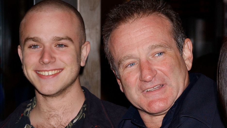 Robin Williams ze swoim synem Zackiem na premierze filmu "Smoochy" w Nowym Jorku