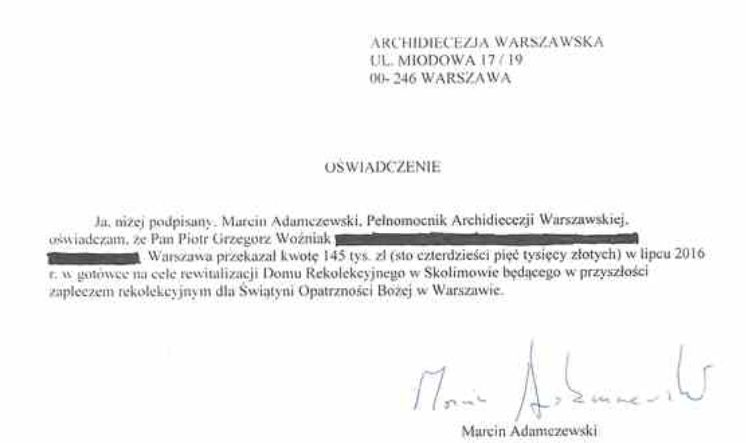 Rekordowy datek w gotówce 
