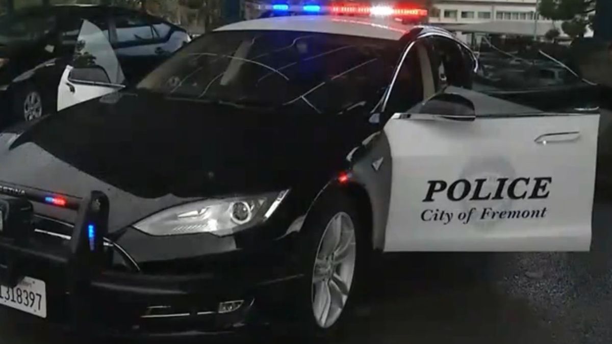 tesla auto kalifornia policja