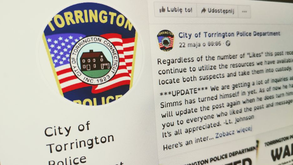 Profil policji w Torrington na Facebooku