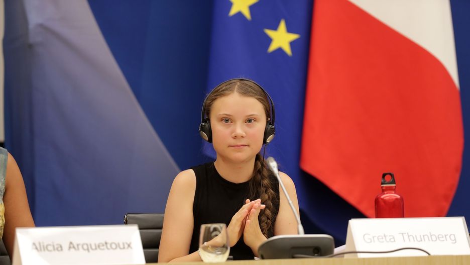 Greta Thunberg w trakcie Zgromadzenia Narodowego w Paryżu 23 lipca 2019 roku