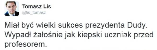 Tomasz Lis o Andrzeju Dudzie