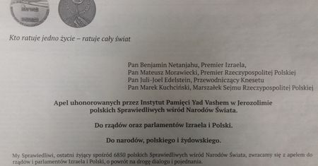 Apel ostatnich żyjących Sprawiedliwych wśród Narodów Świata. Wykupiono ogłoszenia