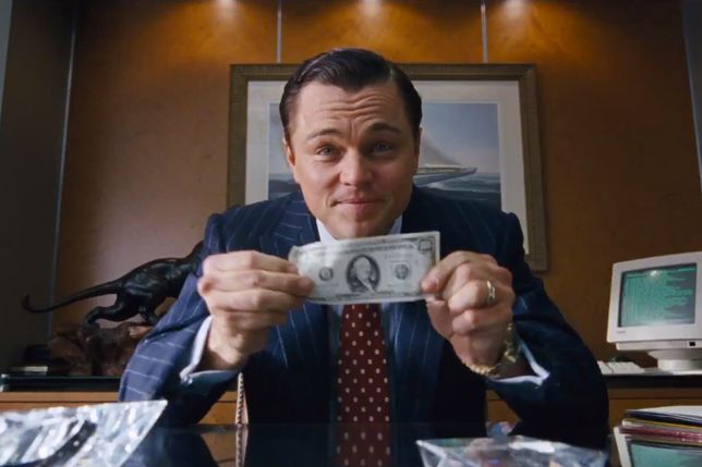 Leonardo DiCaprio, kadr z filmu "Wilk z Wall Street" 