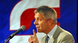 Marek Belka podczas konwencji SLD
