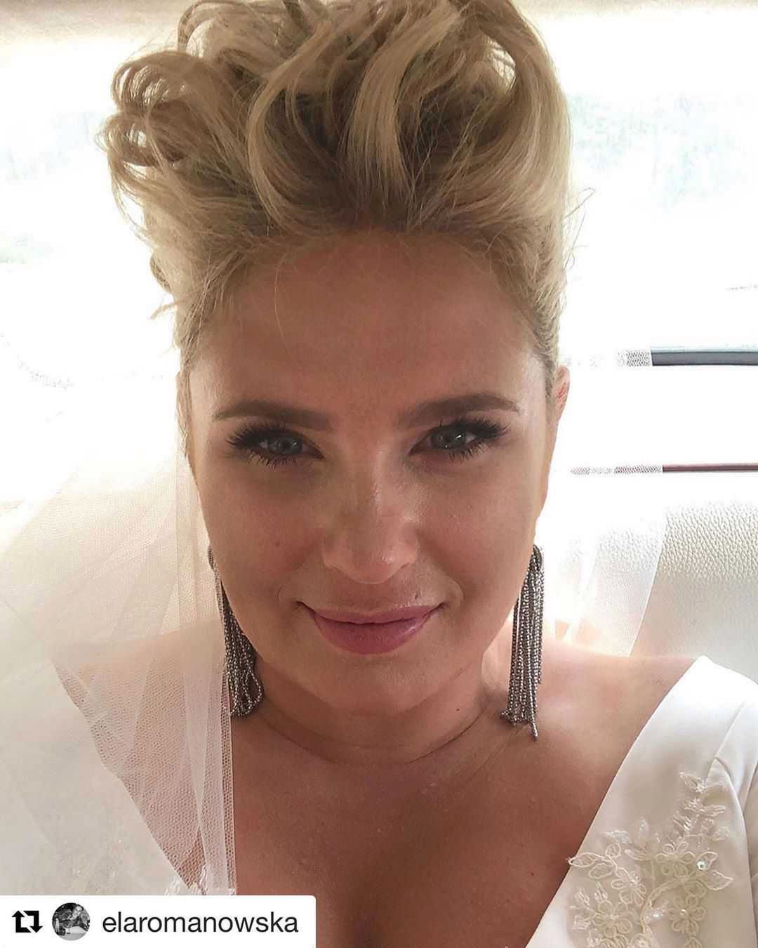 Elżbieta Romanowska w sukni ślubnej