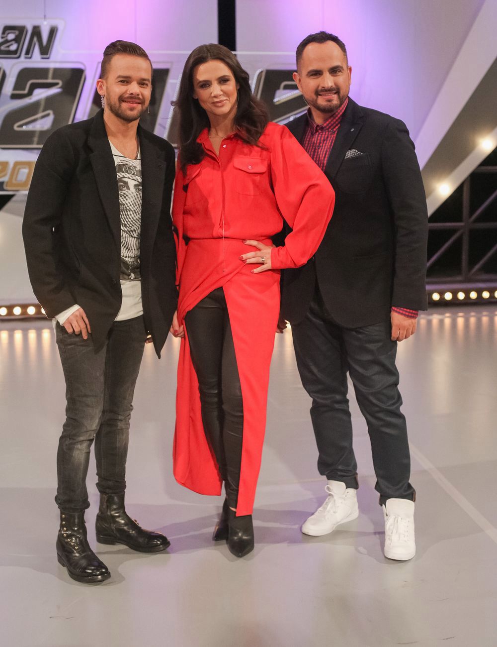 Michał Piróg, Agustin Egurrola i Kinga Rusin 
Fot. ons