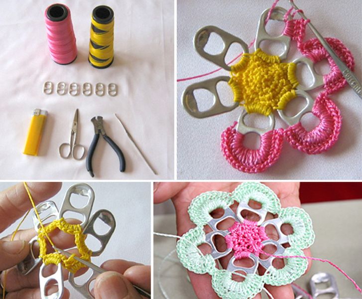 Pull Tabs Crochet Flowers