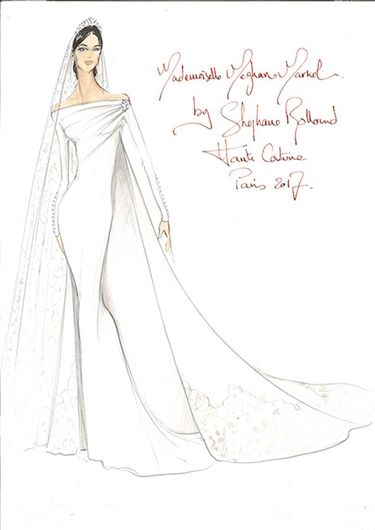 Suknia ślubna dla Meghan Markle, projekt Stephane Rolland (fot. Hello)