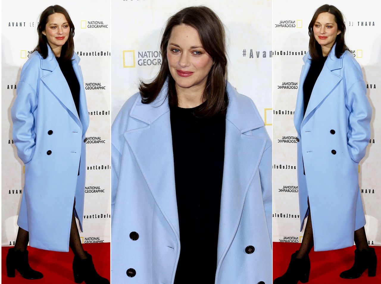 LOOK OF THE DAY: Marion Cotillard w niebieskim płaszczu Diora